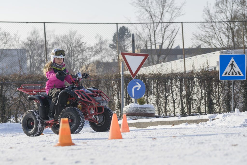 Kinderverkehrstraing in Fürstenfeldbruck auf Quads